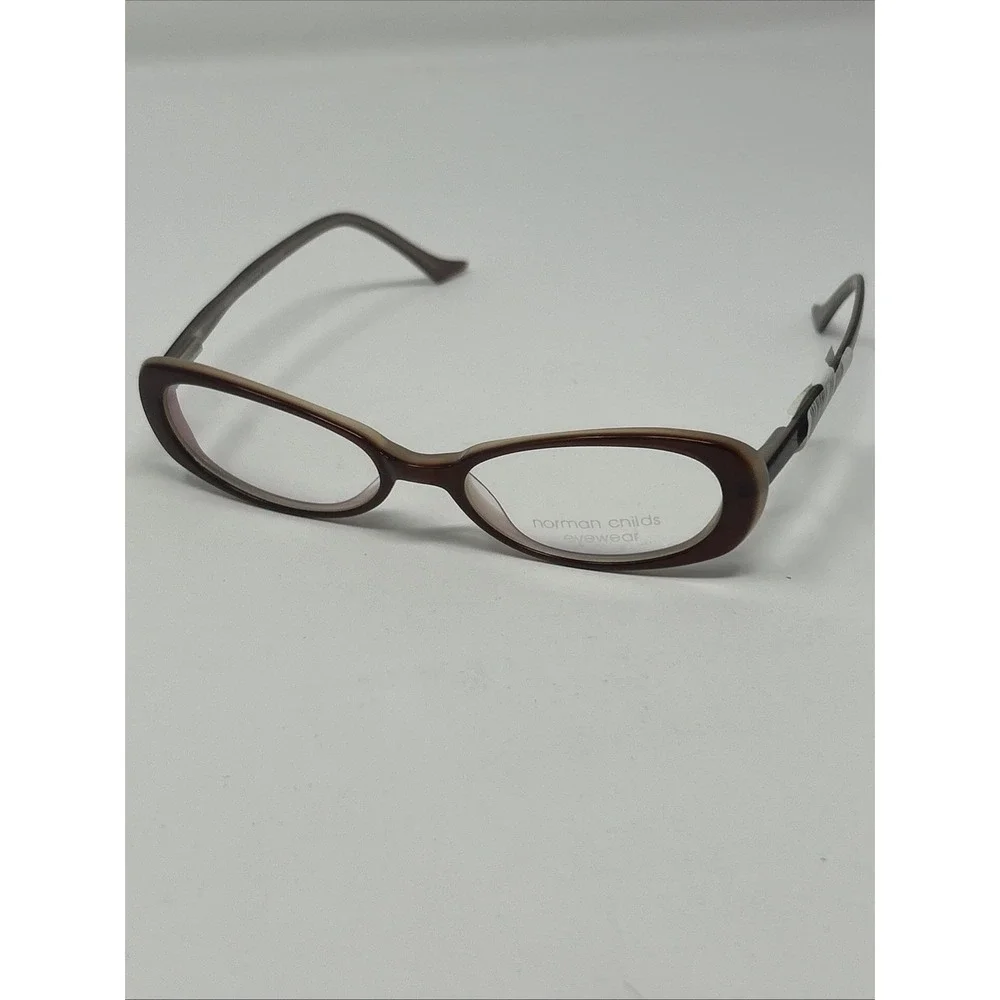 NWT Norman Childs POLISHED PAULA Eyeglasses 49-18-135 Child Brown Creme Frames